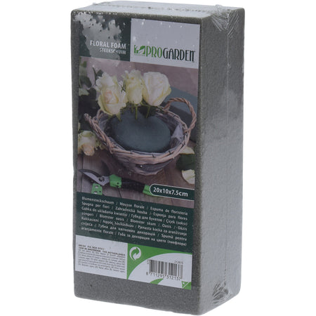 Spugna per composizioni floreali, verde da 20x10x7 cm