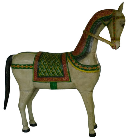 Biscottini Cavallo in legno massiccio dipinto L34xPR200xH210 cm Originale massello