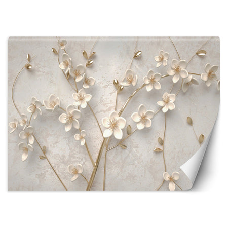 Carta Da Parati, Fiori su rami 3d