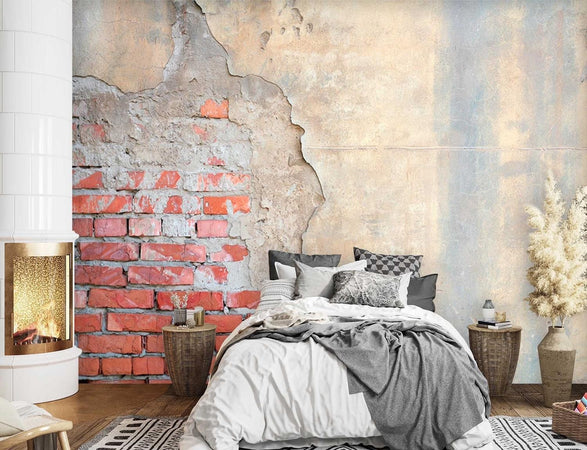 Carta Da Parati, Ottica di mattoni muro di cemento 3d