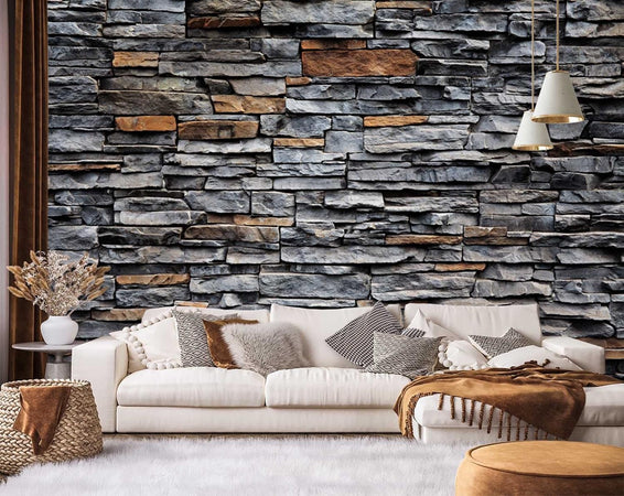 Carta Da Parati, Muro in pietra ottica mattone