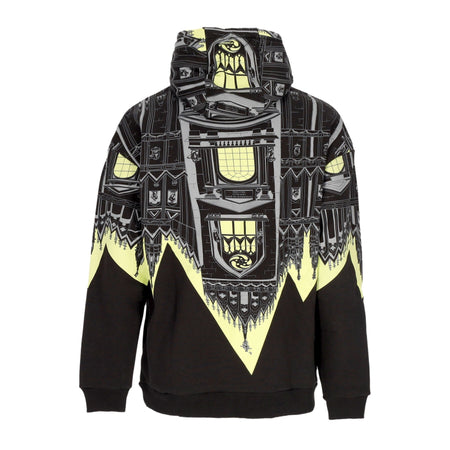 DOLLY NOIRE Felpa Cappuccio Uomo Bench Duomo Over Hoodie Black/lime da uomo