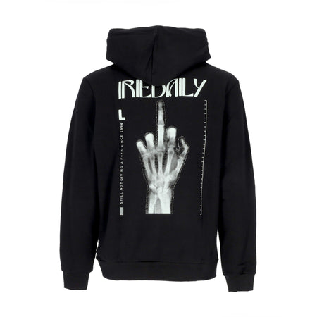 IRIEDAILY Felpa Cappuccio Uomo Rayfinger Hoodie Black da uomo