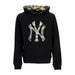 47 BRAND Felpa Cappuccio Uomo Mlb Fisherman Pop Burnside Hoodie Neyyan Jet Black/camo da uomo