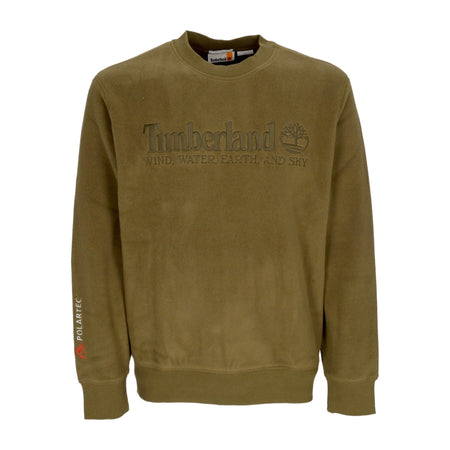 TIMBERLAND Felpa Girocollo Uomo Linear Logo Crewneck Dark Olive da uomo