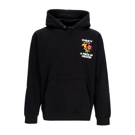 OBEY Felpa Cappuccio Uomo a Piece Of Heaven Premium Hooded Fleece Black da uomo
