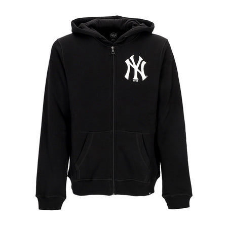 47 BRAND Felpa Cappuccio Zip Uomo Mlb Burnside Zip Hoodie Neyyan Jet Black da uomo