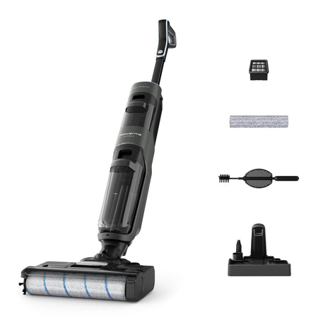 Rowenta x-clean 4 , lavapavimenti senza fili con auto-propulsione e rilevazione automatica dello sporco, doppio serbatoio e sistema di autopulizia, autonomia 50' per tutti i tipi di pavimenti, gz5035