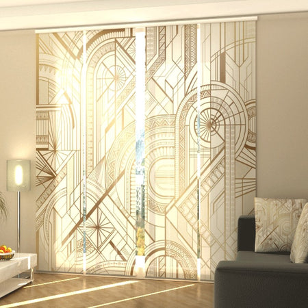 Tende a pannello Motivo geometrico oro e bianco