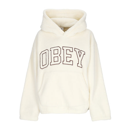 OBEY Felpa Cappuccio Donna Collegiate Hoodie Fleece Unbleached da donna