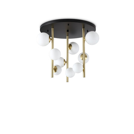 Plafoniera Moderna Perlage Metallo Nero 9 Luci G9 15W 3000K Ip20