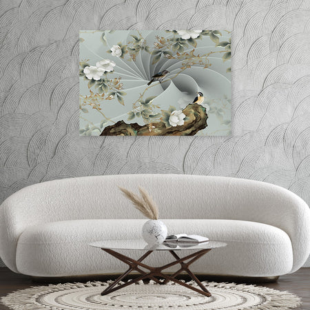 Quadro su tela, Uccello su un ramo