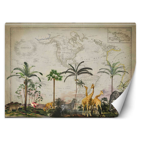 Carta Da Parati, Animali selvatici vintage