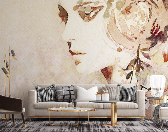 Carta Da Parati, Astratto Donna in autunno