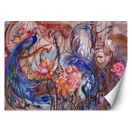 Carta Da Parati, Giungla tropicale Foglie di pavone