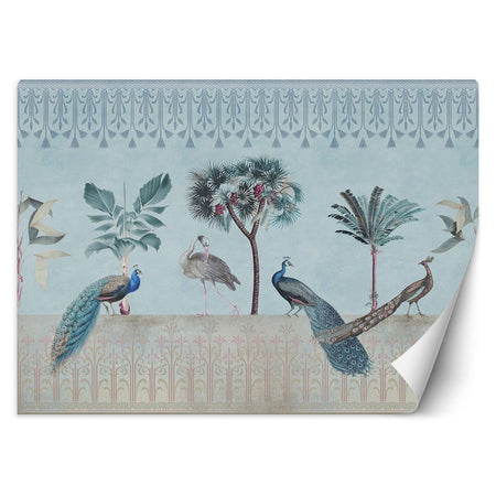 Carta Da Parati, Pavoni Uccelli Fiori Tropicali