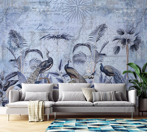 Carta Da Parati, Pavoni uccelli tropicali natura