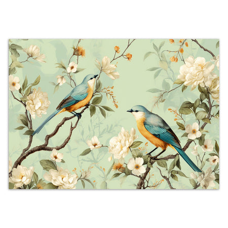 Carta Da Parati, Uccelli Fiori Cineserie