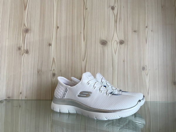 SKECHERS Slip-in DIAMOND DREAM IN tessuto bianco