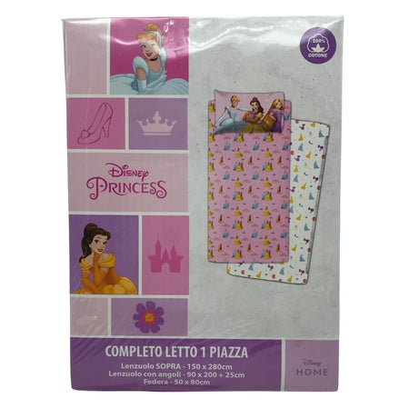 Completo letto singolo Disney Princess in cotone