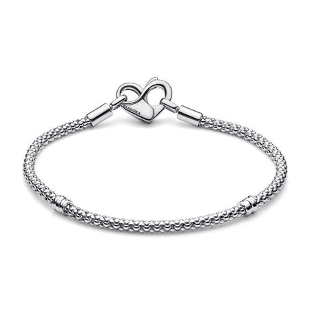 Pandora  - Bracciale Maglia Geometrica con Chiusura a Cuore