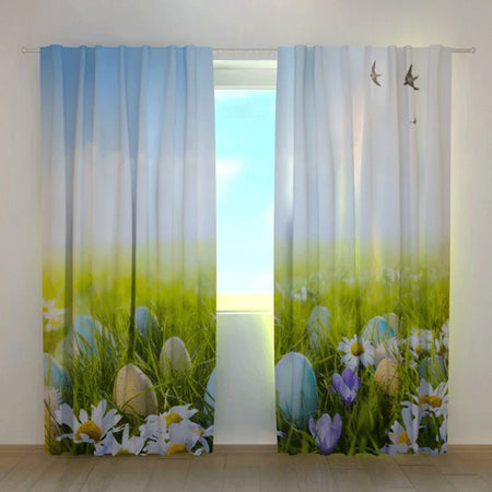 Tende su misura con stampa Uova di Pasqua colorate