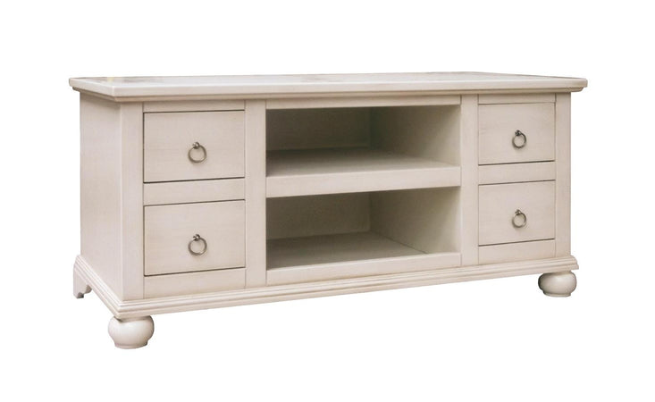 MOBILI 2G - PORTA TV CLASSICO 4 CASSETTI IN LEGNO AVORIO L.120 P.50 H.53