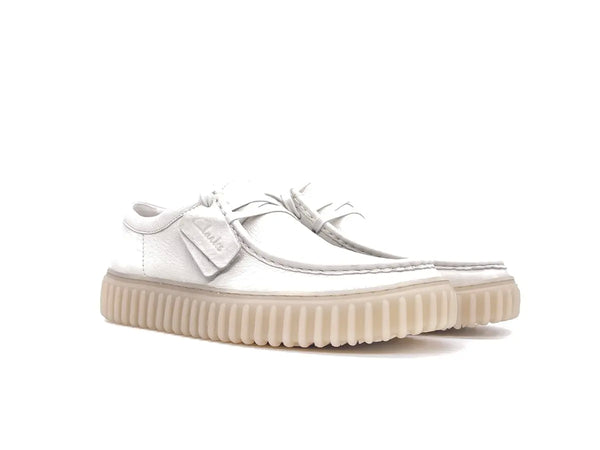 CLARKS TORHILL LO Stringata uomo in pelle bianca