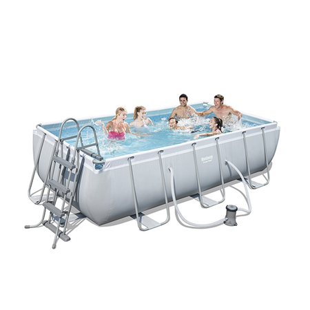 Piscina rettangolare 404 x 201cm h100 con pompa e scaletta da giardino e veranda