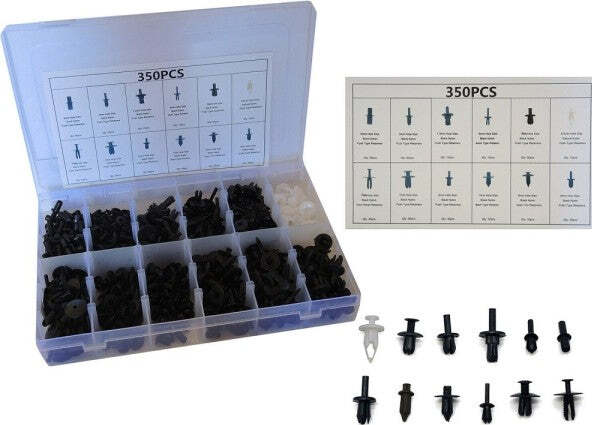 350pz-Plastica-Trim-Clip-Rivetti-Clip-Kit-Fermi-Spinta-Auto-Bagagliaio-Paraurti