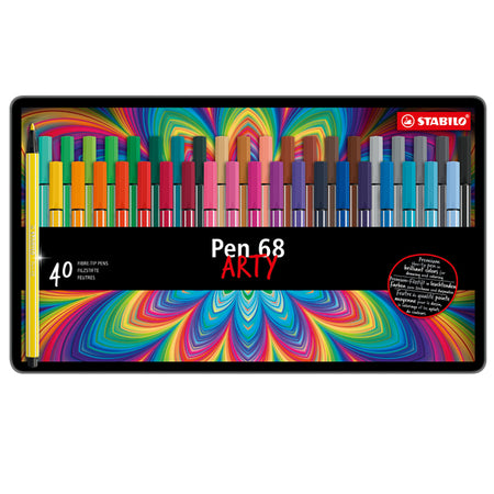 Scatola Metallo 40 Pennarelli Pen 6840 Stabilo