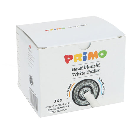 Scatola 100 Gessetti Tondi Bianco Primo