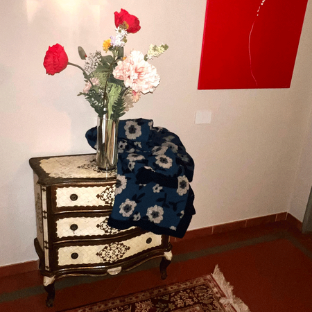 Plaid in lana cotta Lucrezia Flowers