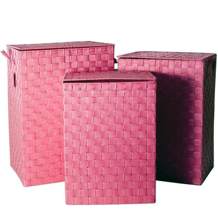 Set 3 Cesti Portabiancheria Portatutto Casa Tessuto 3 Misure 54/51/46cm
colore