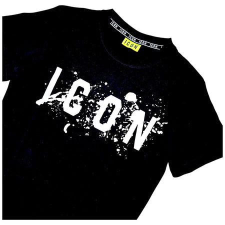 ICON t-shirt nera logo schizzato ICUS2S5T017 T-shirt ICON