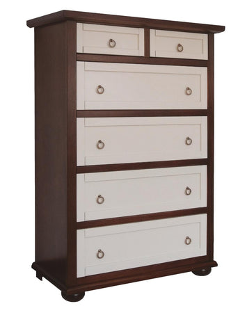 MOBILI 2G - Cassettiera 6 cassetti in legno arte povera shabby chic 90x40X127