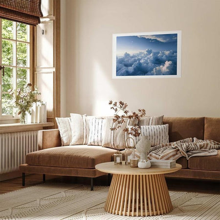 Poster - Aerial Landscapes: Sunbeams Illuminating Puffy Cloud Formations