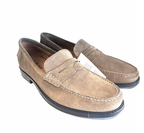 FONTANA Mocassino in suede color sabbia MAXI calzata 0405VI