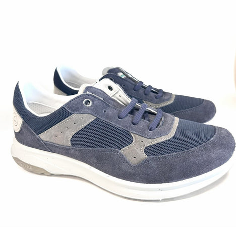 GRISPORT ACTIVE Sneaker uomo blu in pelle e tessuto 44117V2