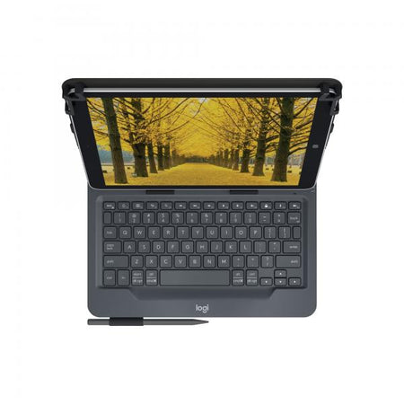 Logitech 920-008341 tastiera per dispositivo mobile QWERTY Inglese UK Bluetooth Nero (Logitech Universal - Keyboard and folio case - wireless - Bluetooth 3.0 - QWERTY - UK) - Versione UK