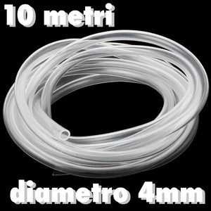 Tubo Acrilico 4mmx10mt Flessibile Aereatori Acqua Acquario Pompa Filtro Liquidi