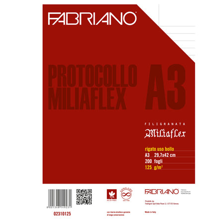 Protocollo Uso Bollo F.To A3 Chiuso (21X29,7Cm 200Fg 125Gr Fabriano