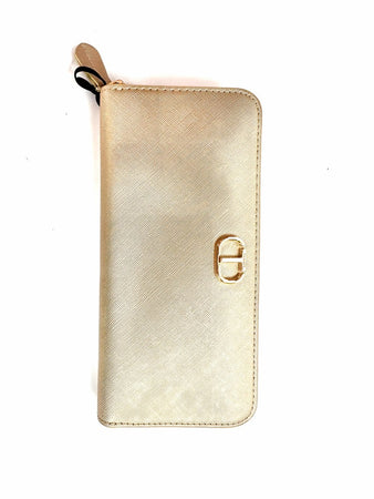 TWINSET Portafoglio Zip around grande 241TH7010 Saffiano Golden