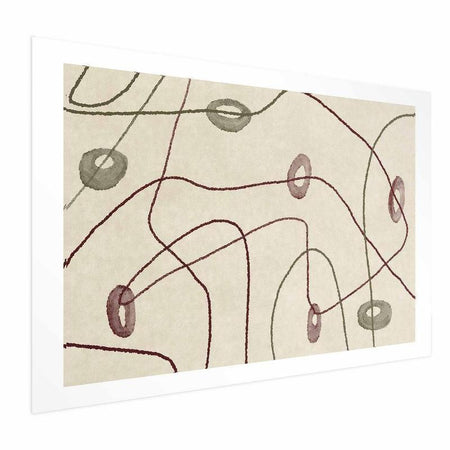 Poster - Lines and Shapes - a bead labyrinth on a pale, worn background