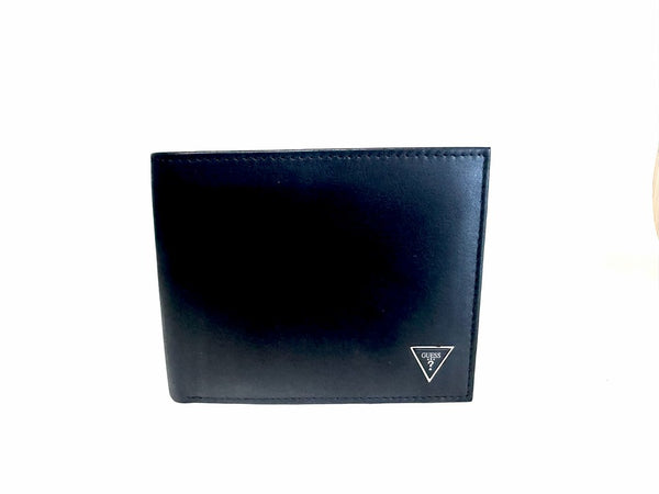 GUESS Portafoglio uomo liscio nero
