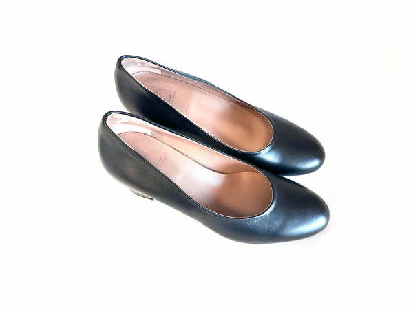 CONFORT Decollete in pelle nera a puòa tonda C3I5720 tacco 60