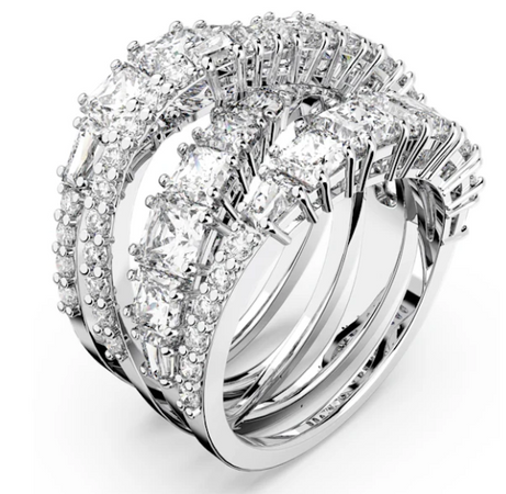 SWAROVSKI - Anello Hyperbola Taglio misto, Bianco, Placcato rodio