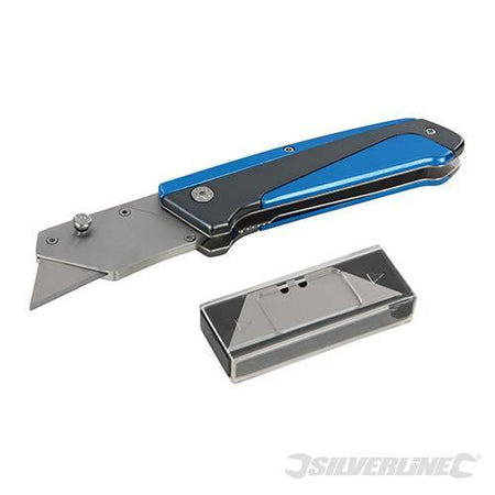 Coltellino Pieghevole 110 mm Cambio Lama Rapido con Pulsante di Rilascio Rapido Silverline