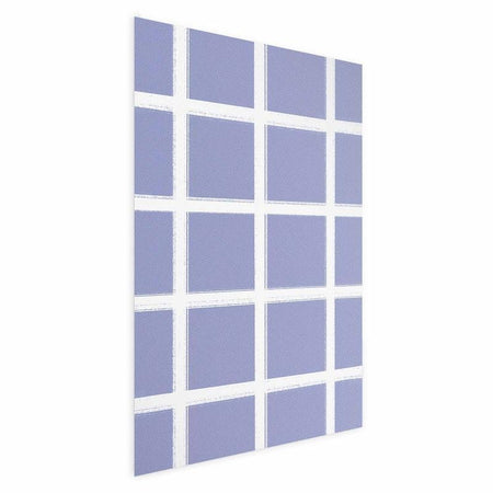 Poster - White Lines - a grid with large gaps on a blue background