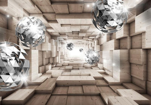 Fotomurale In A Wooden Tunnel